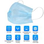 Breathable Disposable Surgical Masks Three Dimension Design Easy To Wear