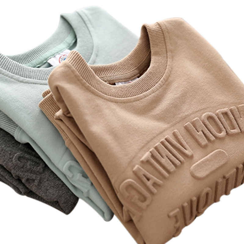 High Weight Thick French Terry Hoodie Jogger Custom Embossed LOGO Sweatshirt Hoodies