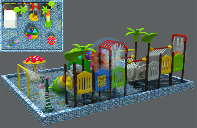 110㎡ Fiberglass Commercial Water Slide Pool LLDPE Mushroom Shaped For Children