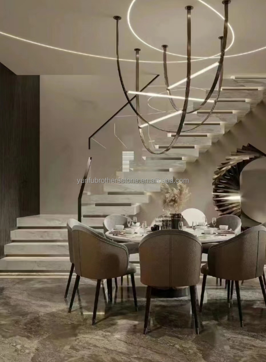 Customized Cut-to-Size Sintered Stone Stairs for Luxury Modern Design in Various Colors