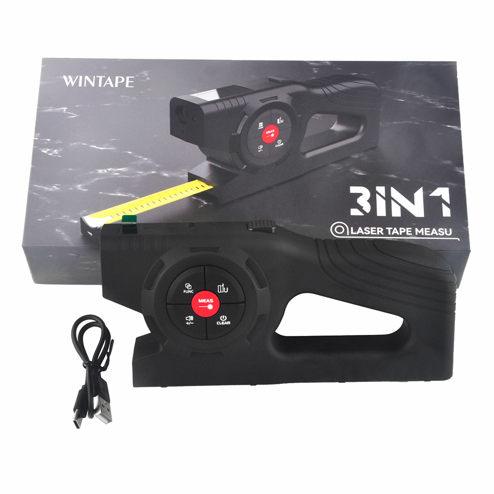 Wintape 3-In-1 Multifunctional Handheld Laser Tape Measure Portable And Easy To Handle Digital LCD Tape Measure