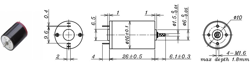Coreless 8000 Rpm Electric Motor 1.5V Nominal Voltage 1.0W Rated Power