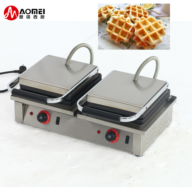 Commercial Square Belgian Waffle Bakers Machine with 4KW Power and Fast Waffle Making