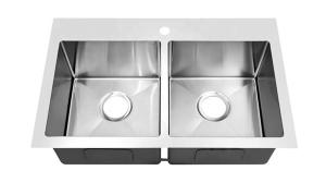 China Topmount 30X19 Inch Double Bowl Kitchen Sink Easy Installation wholesale
