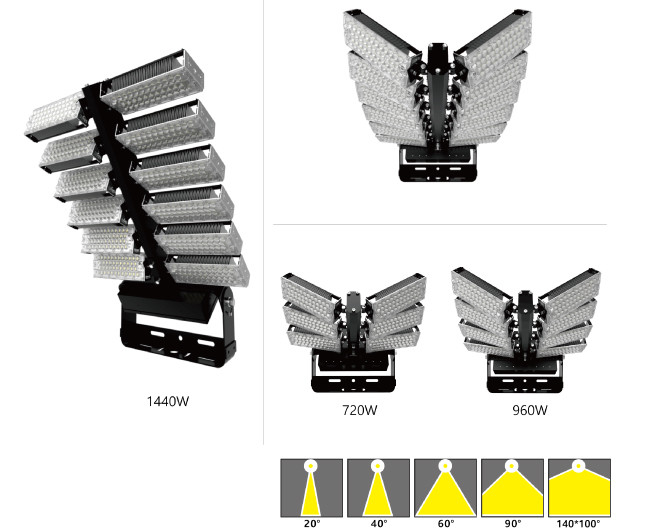 High Brightness IP66 Outdoor LED Stadium Lights Meanwell / Inventronics Driver