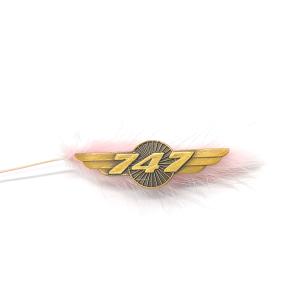 China 747 Winged Brooch Accessories Customizable Commercial Pilot Wings Pin wholesale
