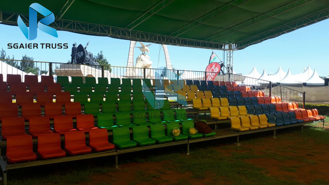 High Strength Steel Grandstand Scaffolding Structure Portable Steel Tribune