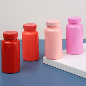 China Vitamin Capsule Pill Plastic Bottle Packaging 150Ml Red Pink Empty Supplement wholesale
