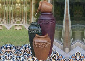 China 36 Inch Countryside Pots Lighted Outdoor Water Fountains wholesale