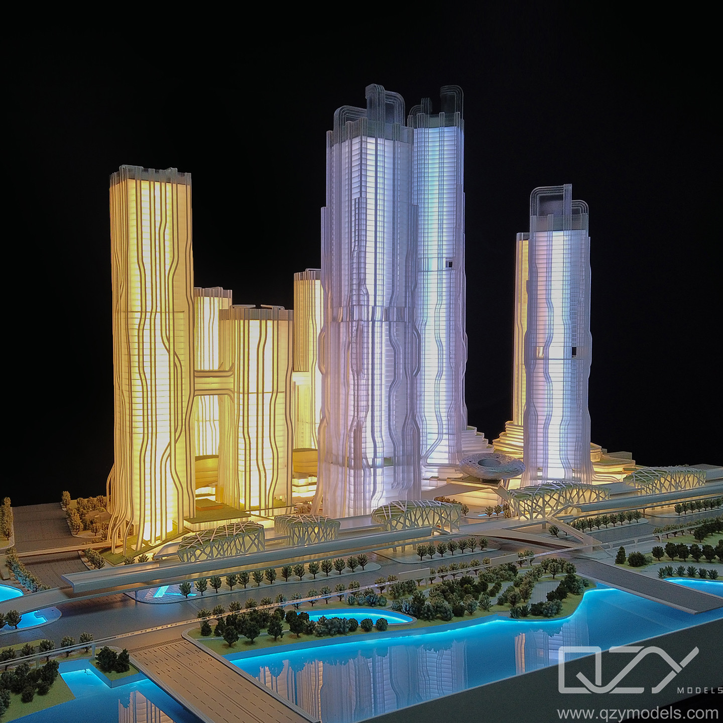 1/500 Scale Miniature Building CAUPD 3D Modern Architecture Model Refined Handmade and CNC Cutting for Sea Transportation