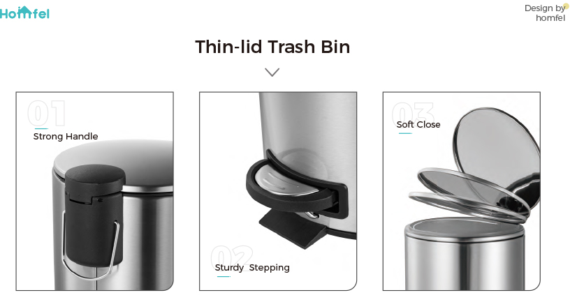 Foot Pedal Structure 3L/5L/12L/20L/30L BSCI Household Pedal Bin Round Stainless Steel Trash Bin With Thin Lid