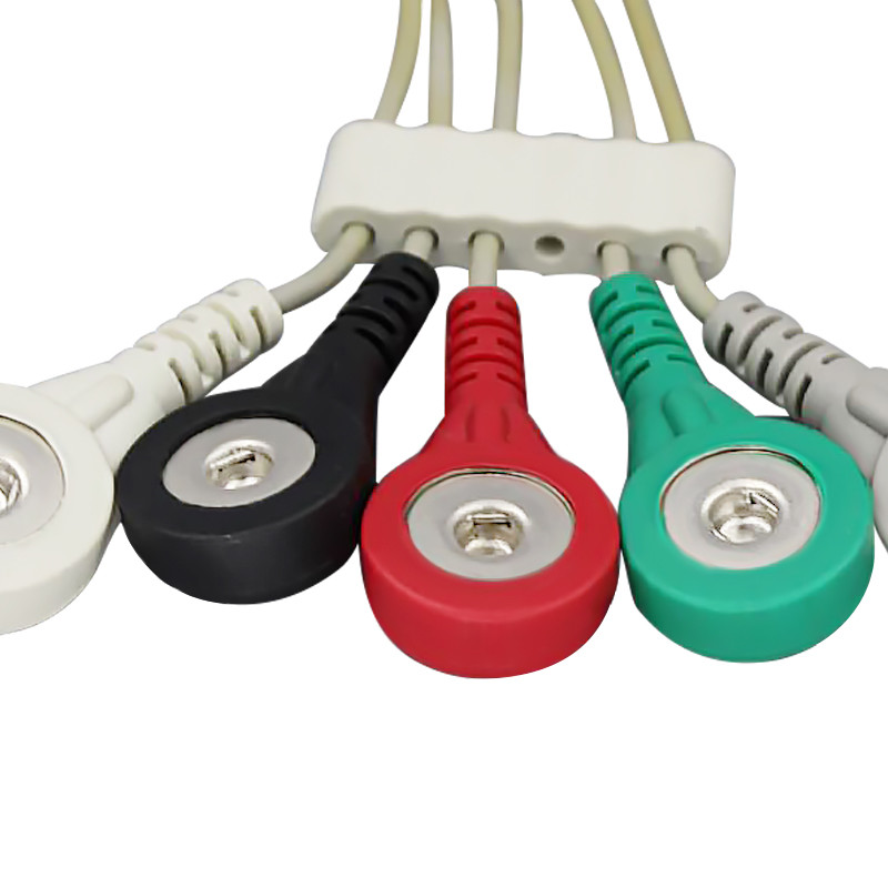 5 Head Insulated ECG Flat Medical Cable Assemblies medical wire harness