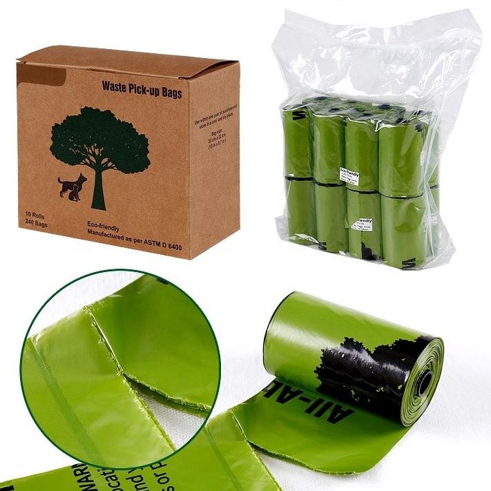 33cmx22cm Biodegradable PET Dog Poop PLA Bags 18 Microns