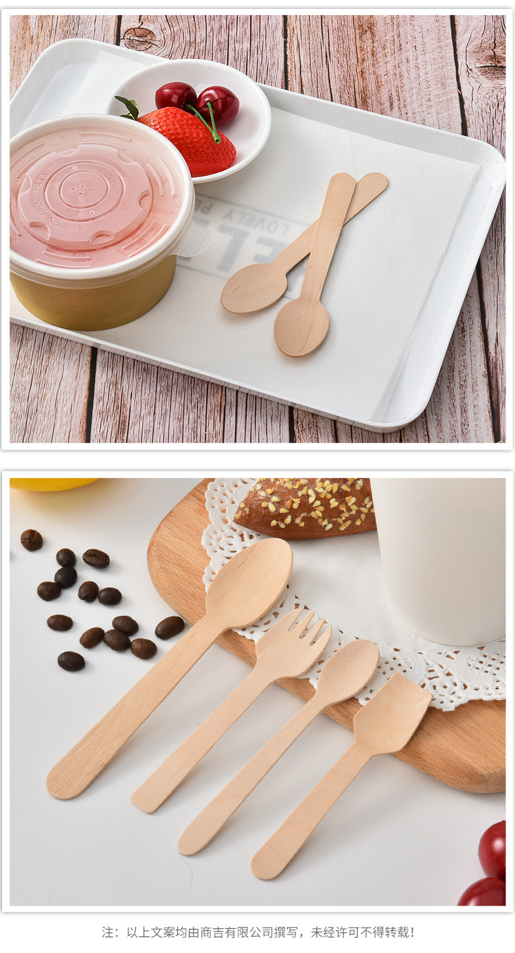 Disposable Cutlery Biodegradable Wooden Forks , Spoons , Knives Set Plastic Free