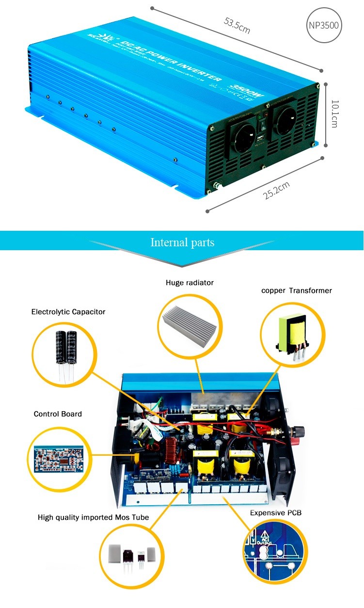 Stackable 3.5KW solar Pure Sine Wave Power Inverter For Home Use