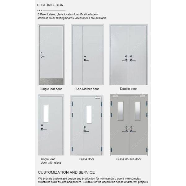 Sheet Metal Fire Rated Steel 60 90 Minutes Fire Resistant Door Double Leaf Safety Emergency Exit Metal Fire Rated Steel Door