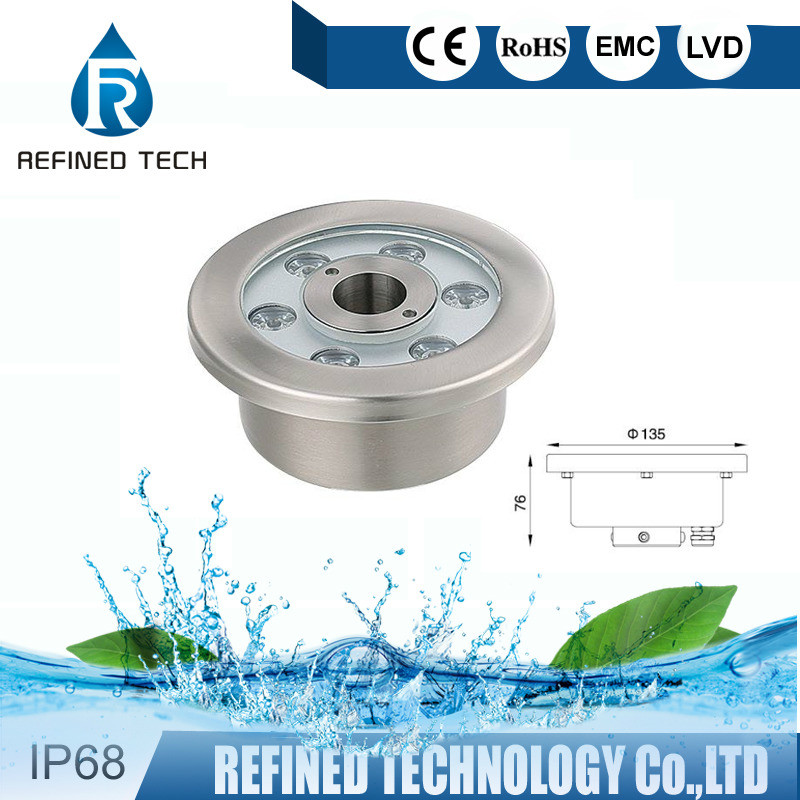 Stainless Steel DC24V LED Fountain Light IP68 Waterproof Color Changing