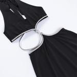 OEM maufactory sexy skirt spring new polyester sleeveless deep V beauty back
