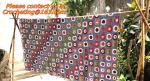 Hand-Woven Daisy colored stripes Crochet blanket flowers wallpaper table cloth