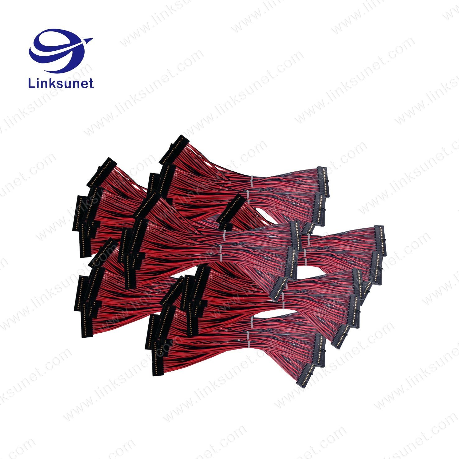 Double row 2.54MM PICH Automotive wire harness 44P Add UL standard UL1332 - 22AWG RD/BK Single Cable