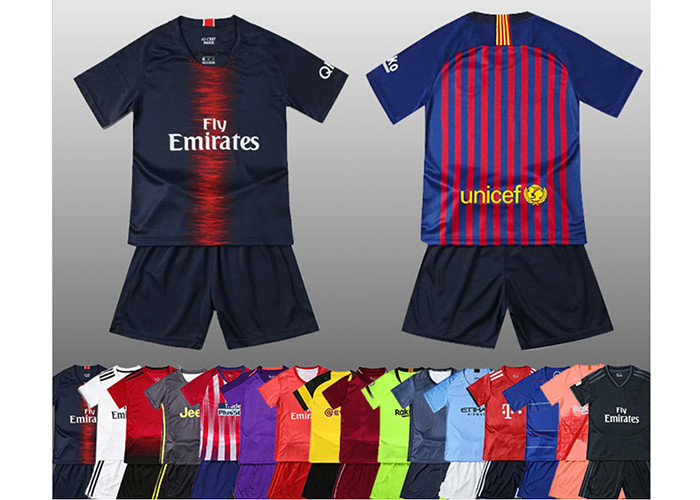 Custom kids soccer jersey full kit with socks football jersey for kids