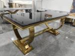 Contemporary Stainless Steel Marble Dining Table For Modern Homes