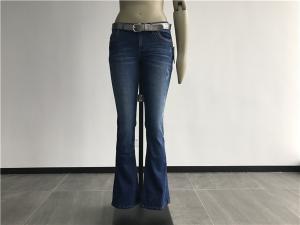 China Ladies' Medium Wash Stretch Denim Jeans Womens Bootcut Jeans TW76321 wholesale