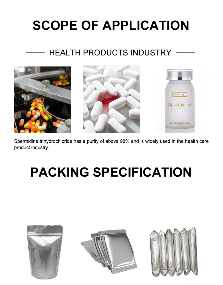 High Purity Spermidine 3HCL White Powder For Spermidine Capsules CAS No 334-50-9