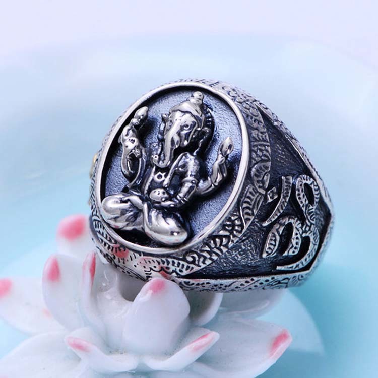 Thai 925 Silver Gold Tone Retro Womens Mens Buddhist Fashion Jewelry(036389W)