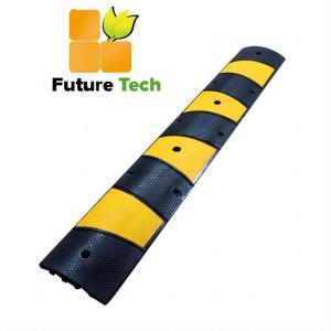 China 1830x300x58mm Reflective Rubber Speed Hump Heavy Duty Speed Bumps For Traffic Roadway wholesale
