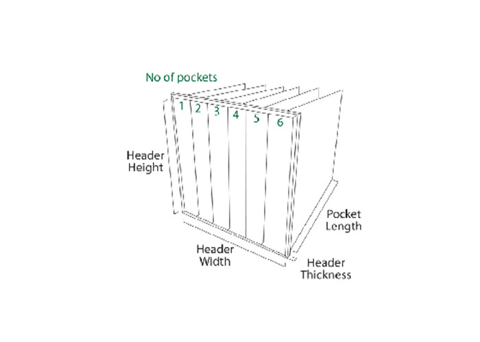 6 Pockets Air Handling Unit Filter 5 Micron Filter For AHU