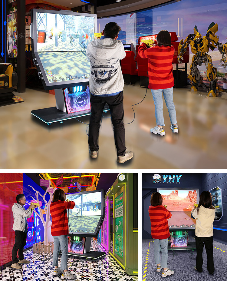 55 Inches Coin Operated Arcade Machine 4 Players Double Screen Hunting CS Gaming