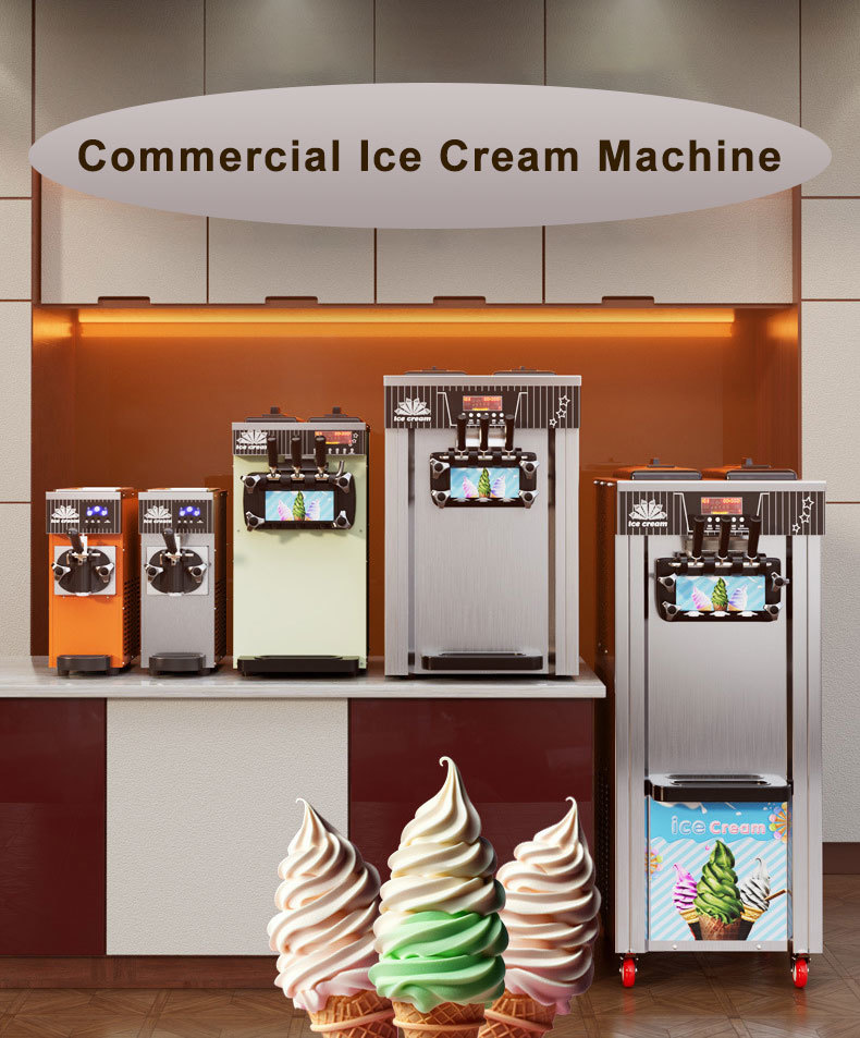15-20L/H 304/316 Stainless Steel Ice Cream Making Machine 3 Flavor