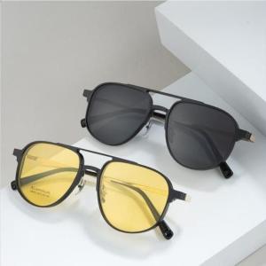 China Elliptical Pure Titanium Aluminum Glasses Clip On Glasses Business wholesale