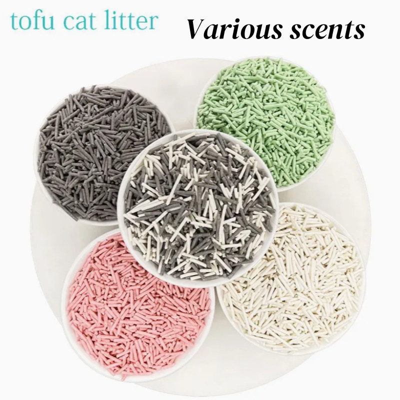 Natural Plant Biodegradable Peach Cat Litter Stripe Shape Multi Flavor Fast Clumping