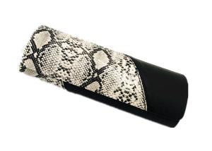 China Snake Stripe Red Personalised Hard Glasses Case PU Leather Material wholesale