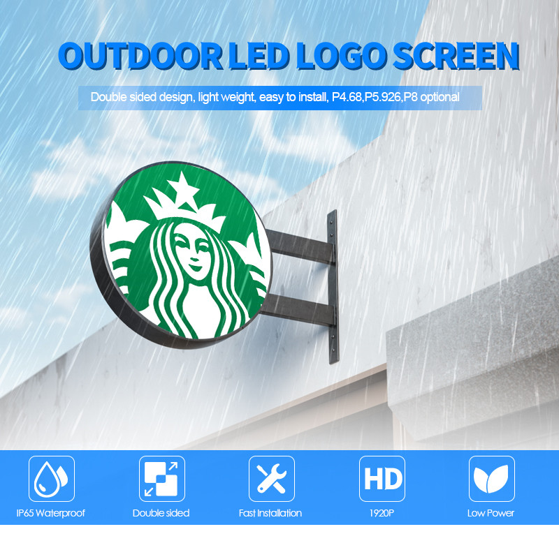 Outdoor P4.68 Round LED Sign , Circular Led Logo Display