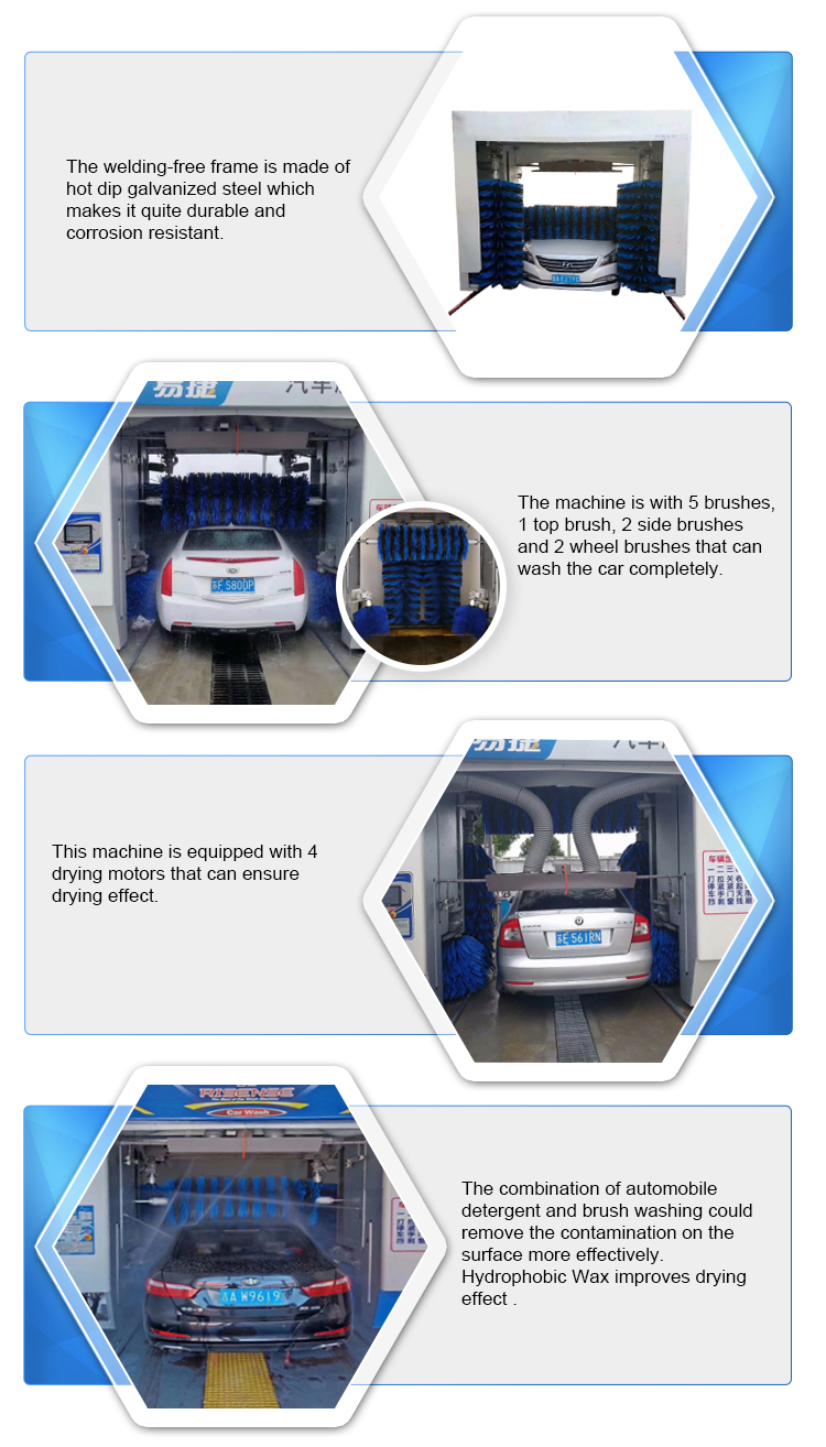2510x3600x3150MM Hot Dip Galvanized Frame Auto Car Wash Machine