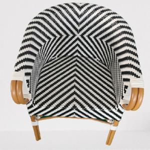 China Bamboo garden furniture plastic rattan wicker woven luxury outdoor dining chair armrest zebra chai---6306 wholesale
