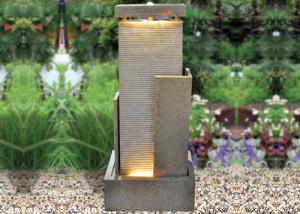 China 46 Inch Garden Sandstone Outdoor Fountain With Lights wholesale