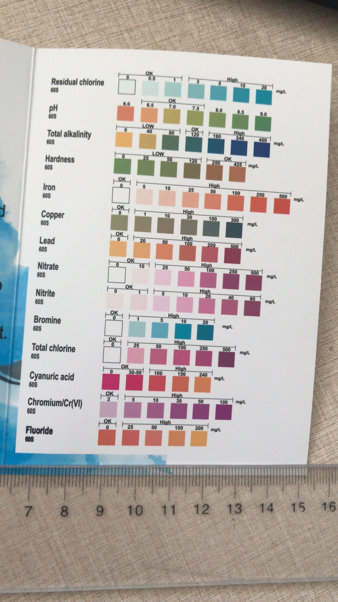 14pcs Water Quality Test Strips Chlorine Ph Value Alkalinity Hardness high accuracy