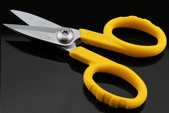 Quality Lightweight Fiber Optic Miller Kevlar Shears With Ergonomic Molded Handles for sale