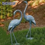 Life size outdoor garden metal bird Red-crowned crane Bronze sculpture