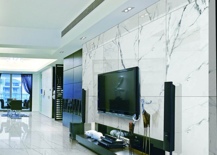 Full Glazed Marble Effect Ceramic Floor Tiles Customized / Color / Size / Logo Modern Porcelain Tile