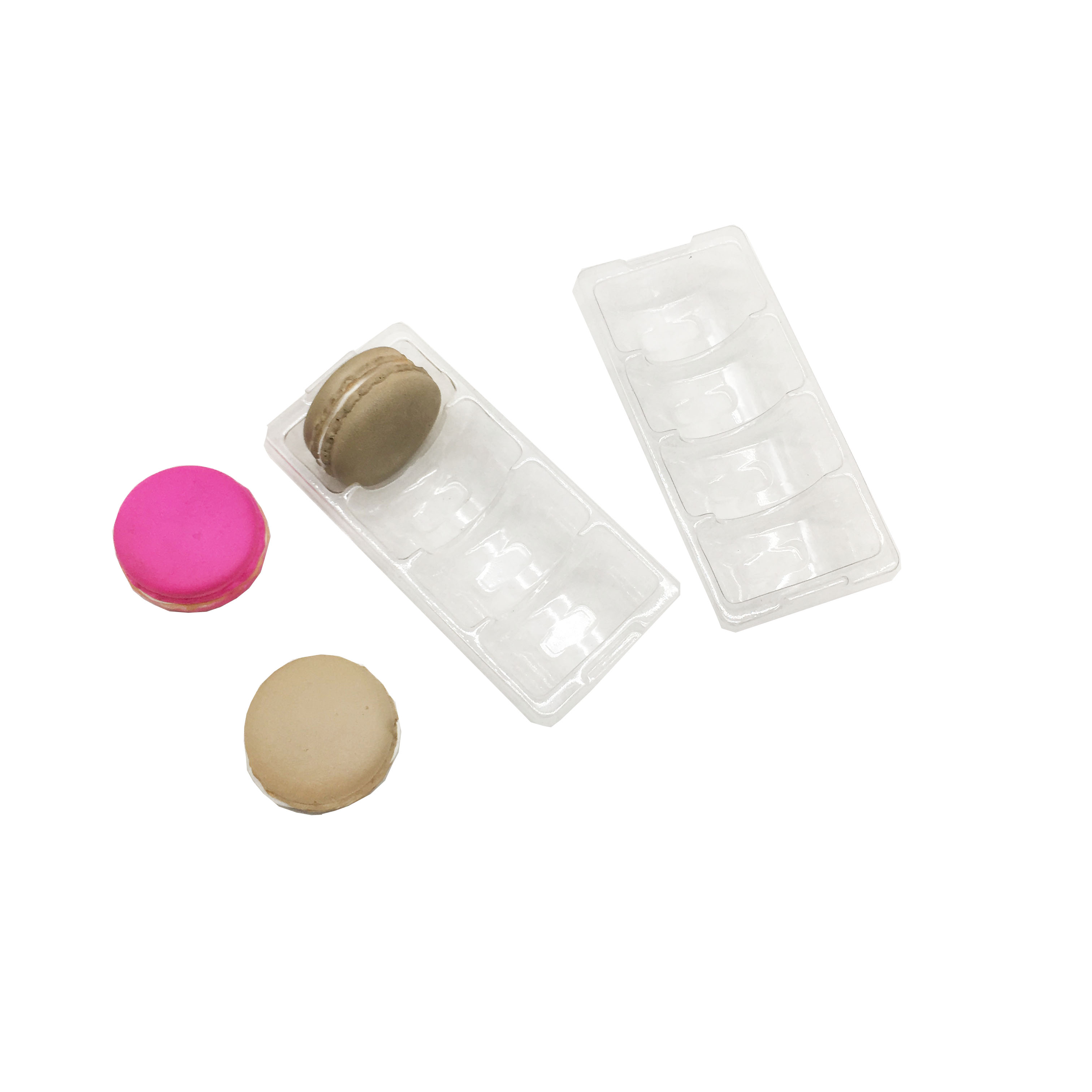 Clear 4pc macaron box PVC/PET macaron tray blister macaron tray macaron packaging