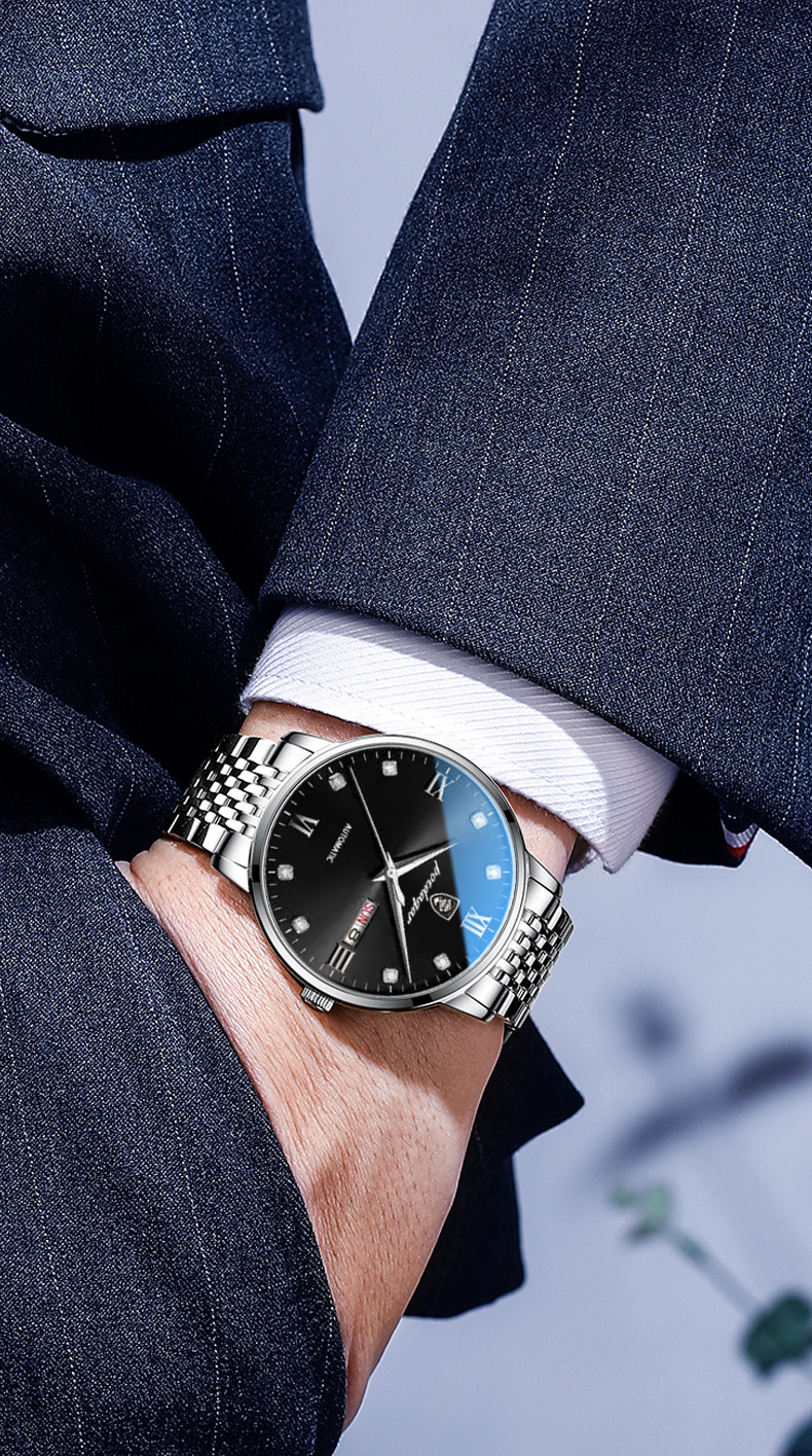 22cm Band Length Alloy Quartz Wrist Watch With Time Display