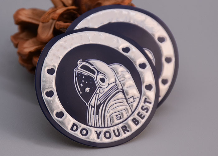 Garment TPU Printed Label With Reflective Silver Logo And Foam