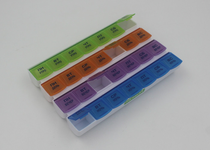 Eco - Friendly Medicine Pill Containers / Plastic 30 Day Pill Box For Seniors