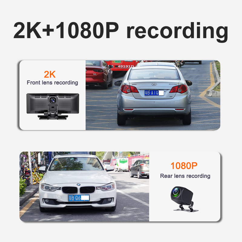 Dual Lens HD1080P Android Mp5 Carplay Dvd Player 10in Touch Screen 2.5K