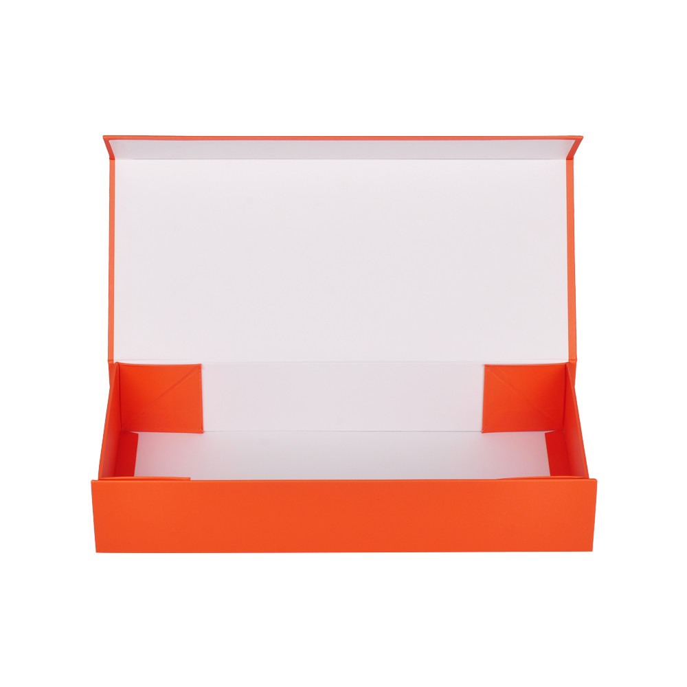 Paperboard Orange Magnetic Gift Box Wine Bottle Packaging Foldable